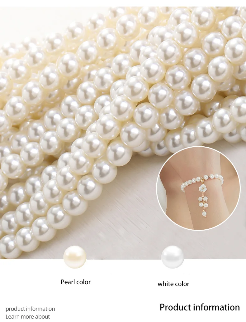 XiChuan 3/4/5/6/8/10mm Pearl High Quality ABS Beads Necklace Earring Pearl Diy Jewelry Accessories Loose Pearl for Needlework