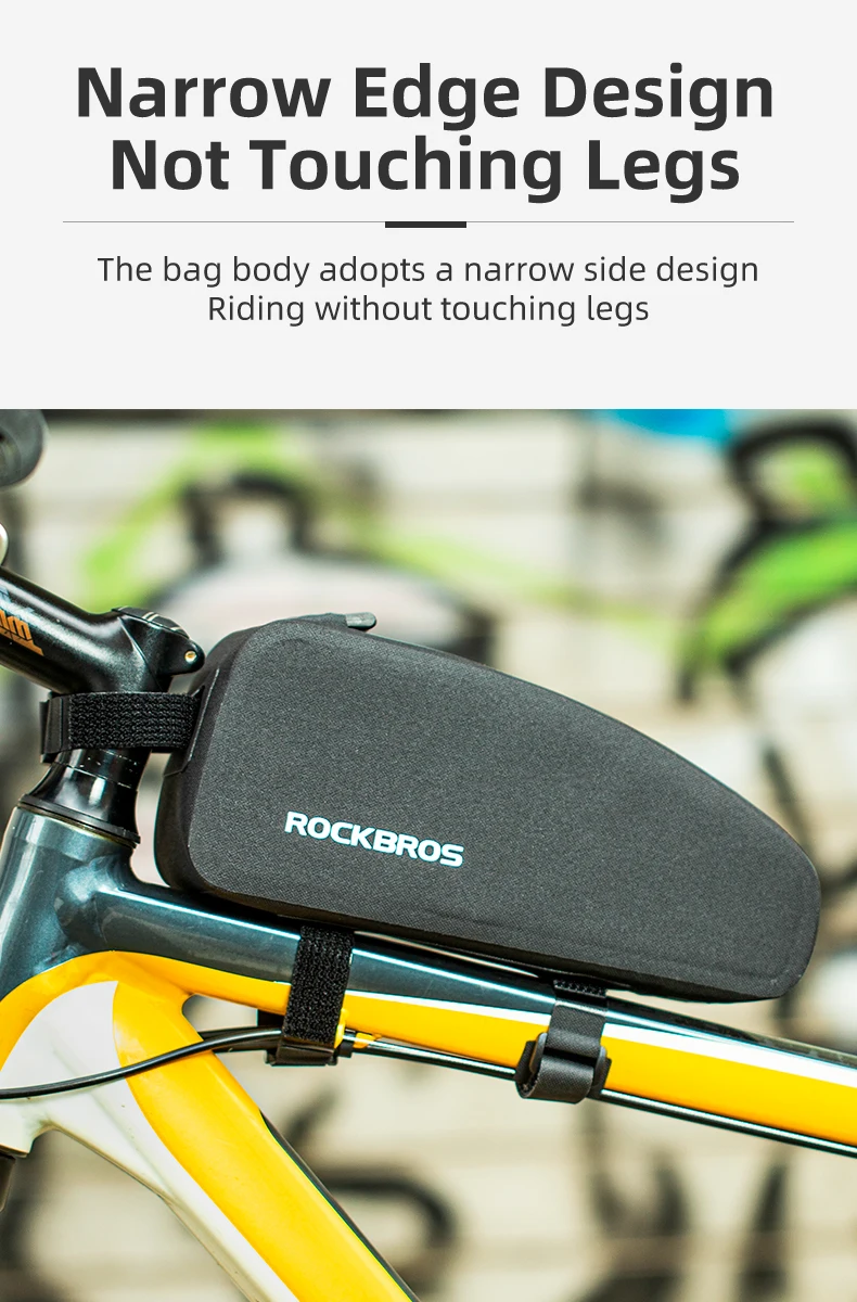 Waterproof ROCKBROS Bicycle Bag - Large Capacity Cycling Top Front Tube Frame Pannier for MTB Road Bikes - Black Bike Accessories