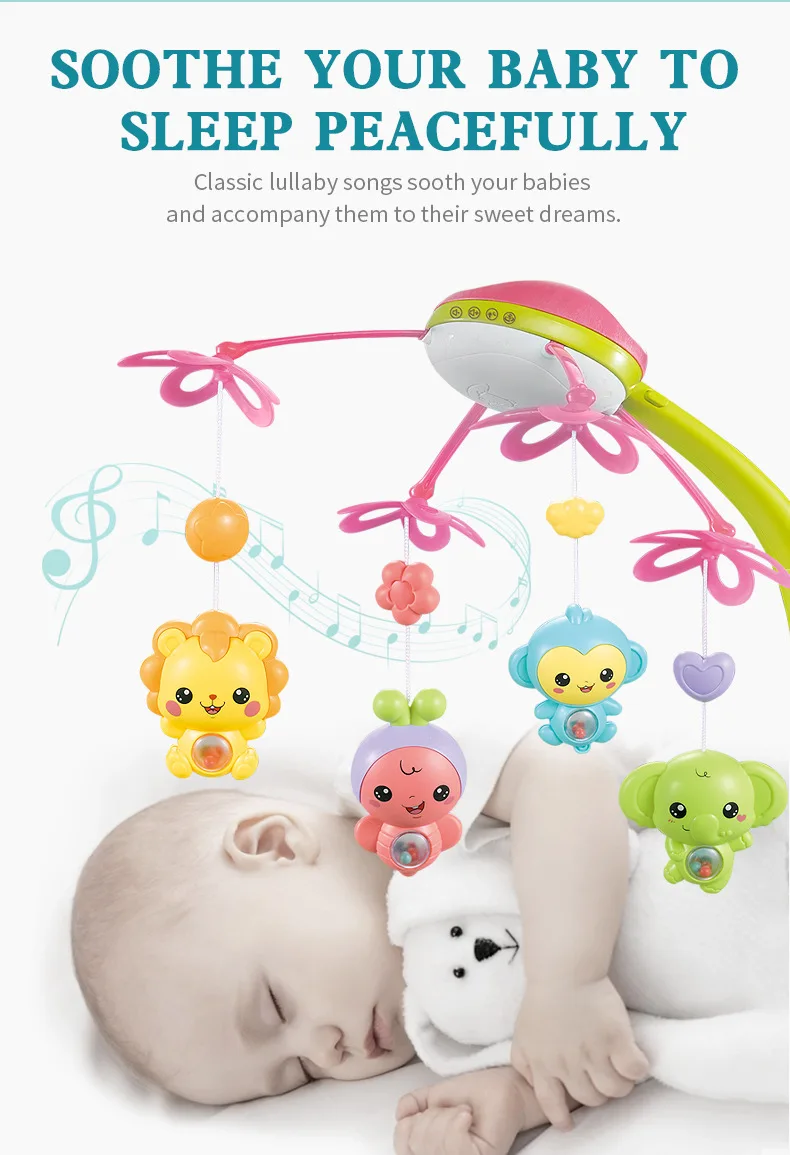 Green Baby Soothing Musical Cot Dreams Mobile 