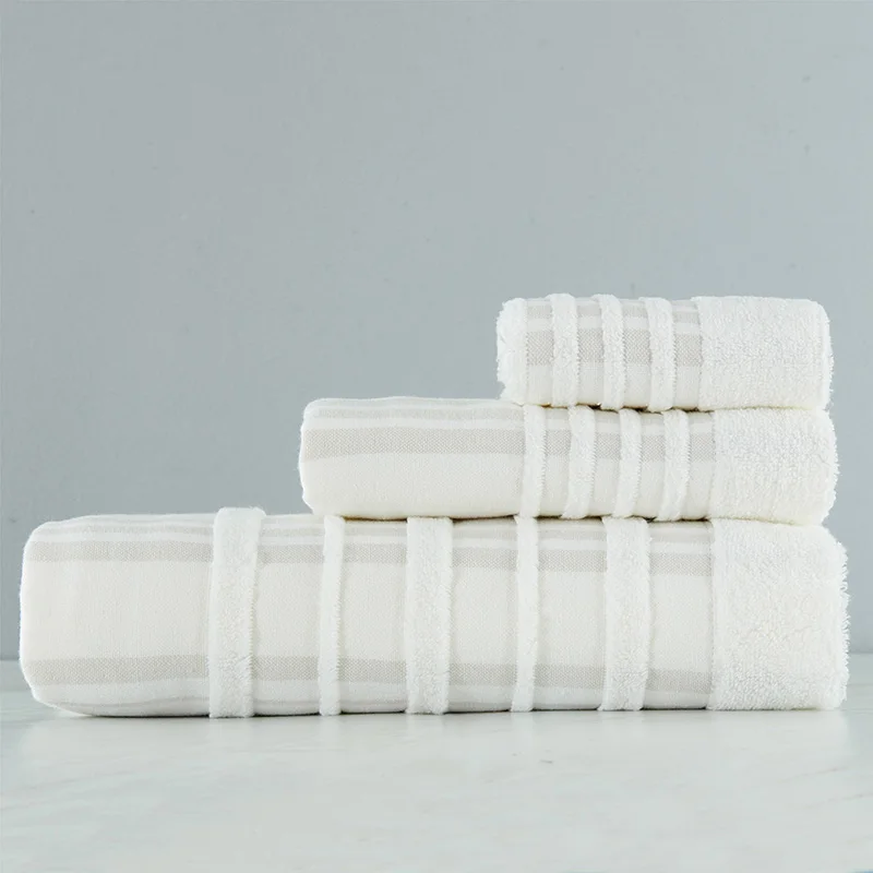 Cotton Hand Towels 2Piece Bath Towels Set Bathroom Luxury Soft Brown Gray 28"x55"