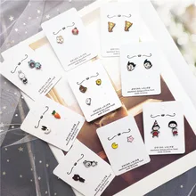 Корейский Маленький милый мультяшный Медведь Кролик морковка звезда Тигр простые женские серьги-гвоздики для девочек модные ювелирные изделия Holiday-JQD5-W2