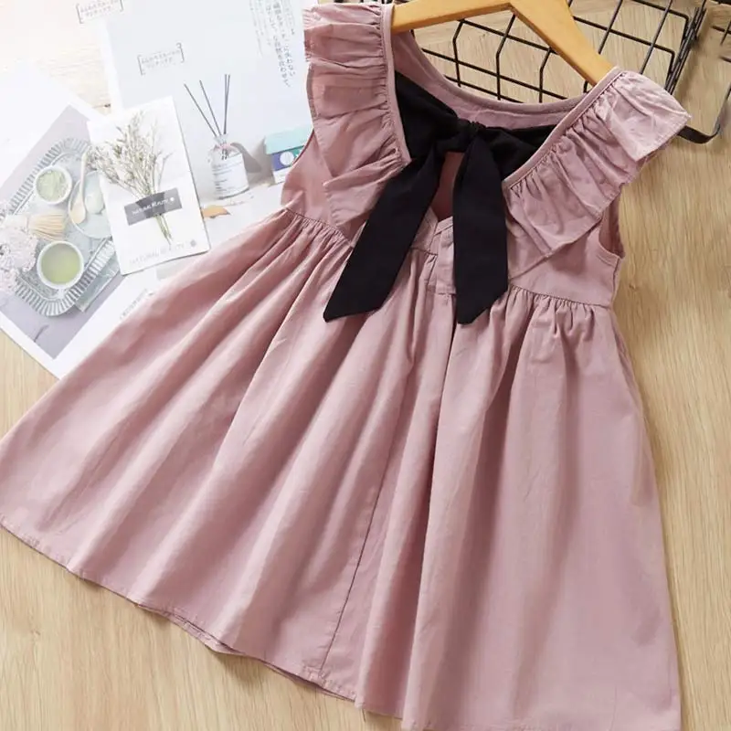 AZ1300 pink Keelorn/платье для девочек г. Новое летнее стильное Брендовое детское платье в полоску без рукавов с воротником в стиле Питера Пэна для малышей - Цвет: AZ1300 pink