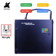 Nuova Versione Flyingbear Tornado 2 Pro grande Stampante 3d FAI DA TE Pieno di metallo Lineari della guida 3d Kit di Precisione della stampante doppio estrusore(China)