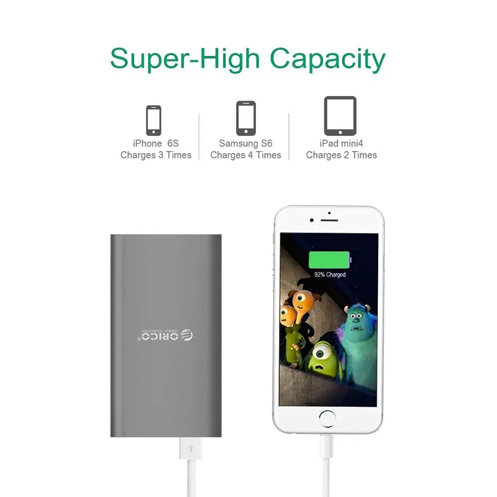 ORICO Power Bank Quick Charge 3.0 10050mAh Fast Charge Portable External Battery Charging For iphon