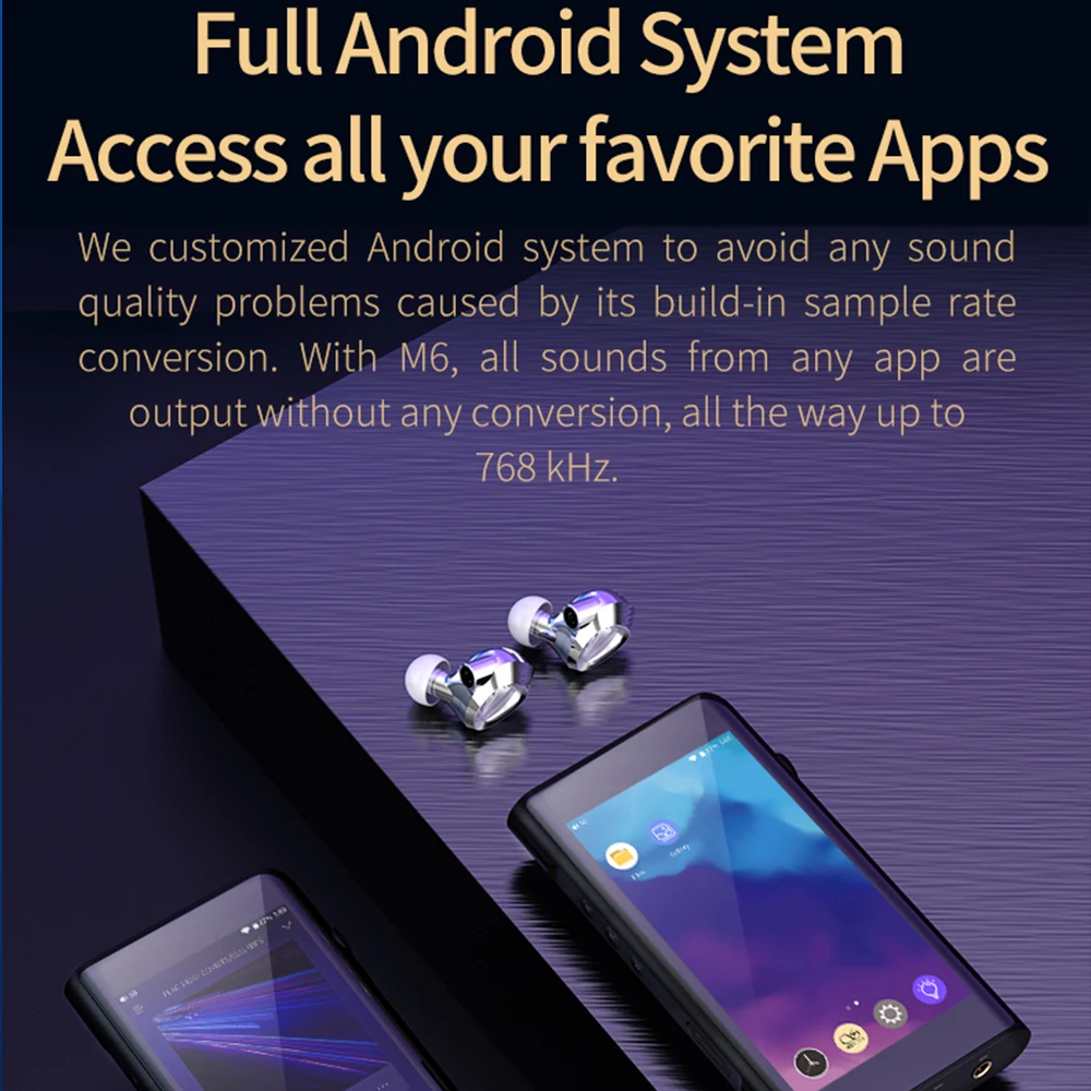 SHANLING M6 Dual AK4495SEQ DAC Android OS Full Balanced Bluetooth Portable Music Player MP3 Headphone Amplifier PCM32bit 768 kHz