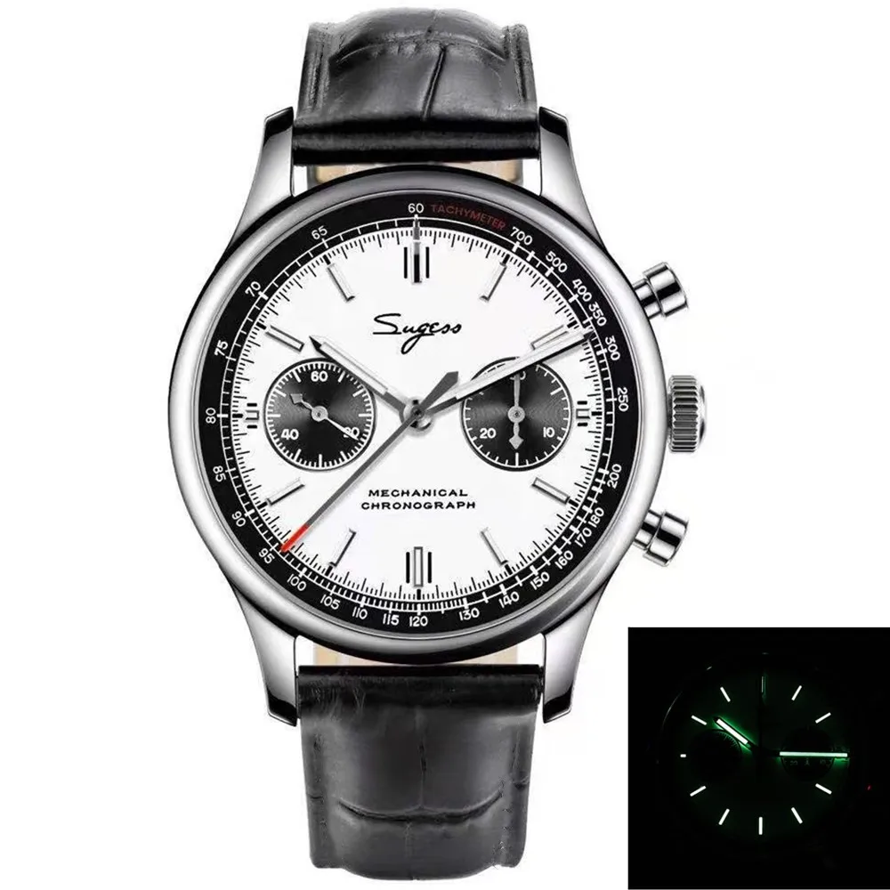 Cronografo Seakoss Sugess 40mm orologio da uomo 1963 movimento gabbiano  cigno bracciale in acciaio metallo orologi meccanici lancette  luminose|Mechanical Watches| - AliExpress