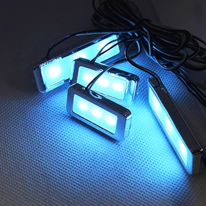 Image 5 - 3 LEDs 4pcs Cool Door Handle Lighting Auto Interior Lamp Armrest Inner Bowl Lights Car styling Decorative