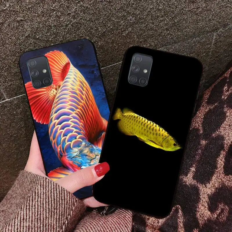 Цветной мягкий чехол для телефона Arowana черный Samsung A10 A20 A30 A40 A50 A70 A80 A71 A91 A51 A6 A8 2018 |