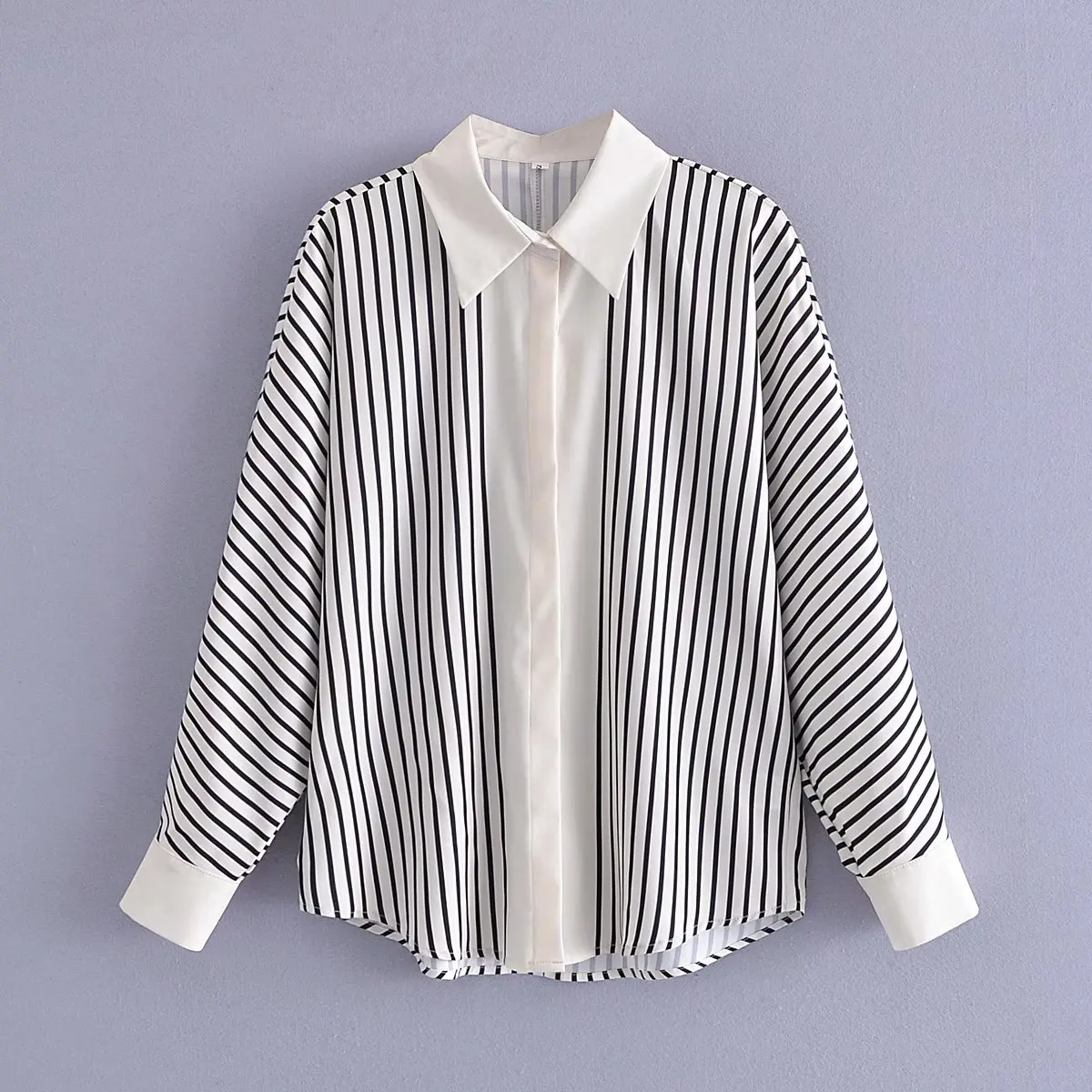 Женская винтажная рубашка в полоску с длинным рукавом 2021 | одежда