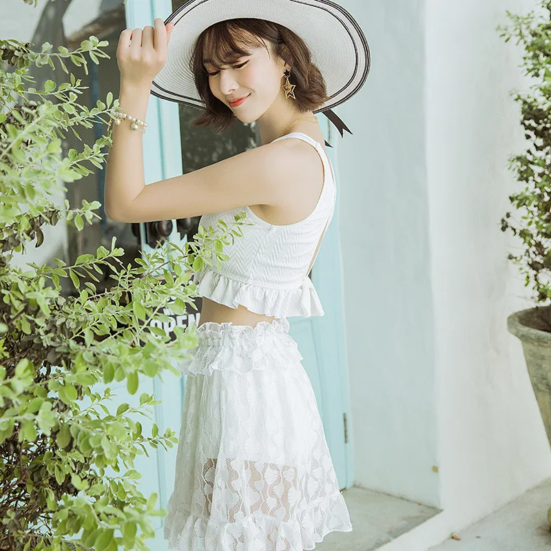 

Nai fei er 2901-Bathing Suit Women's Three-piece Set Bikini Conservative Belly Covering Small Bust Split Type Hot Springs Swimwe