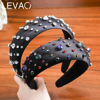 

Levao2020 New Hair Band Solid Color Rhinestone Hoop Girl Hair Bands for Hair Accessories