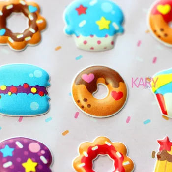 

Donuts Cupcakes Puddings Desserts Food Soft Bubble Stickers Scrapbooking Phone Craft Kawaii Gift Reward Kids Toys For Children