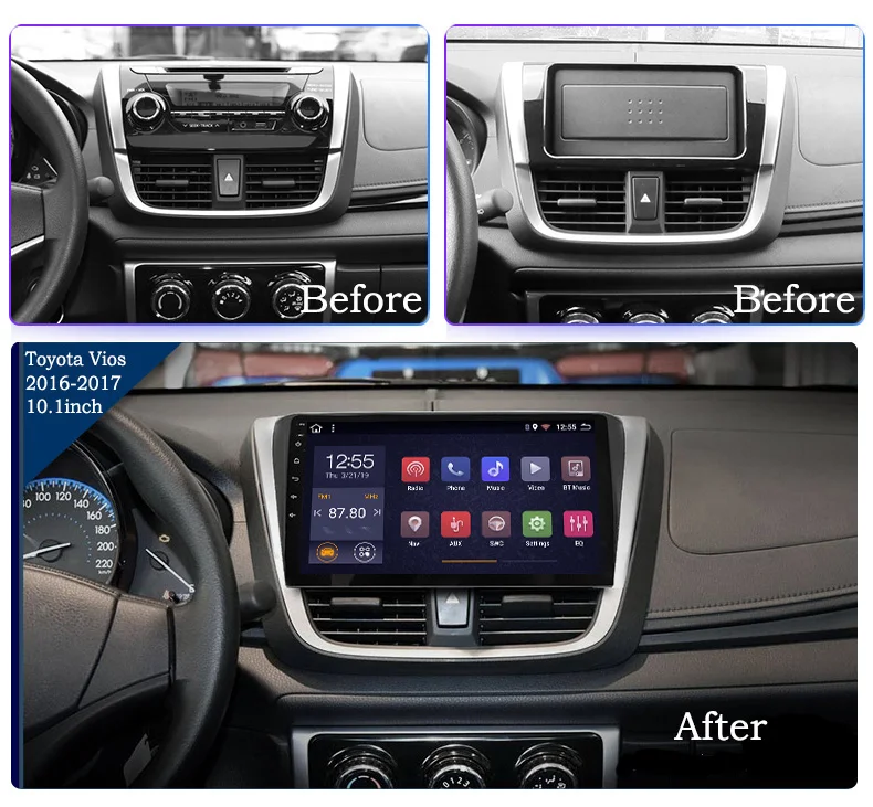 Cheap 10.1 inch for 2014-2016 2017 TOYOTA VIOS Yaris Android 8.1 GPS Head Unit Car Multimedia Player with Bluetooth WIFI 2