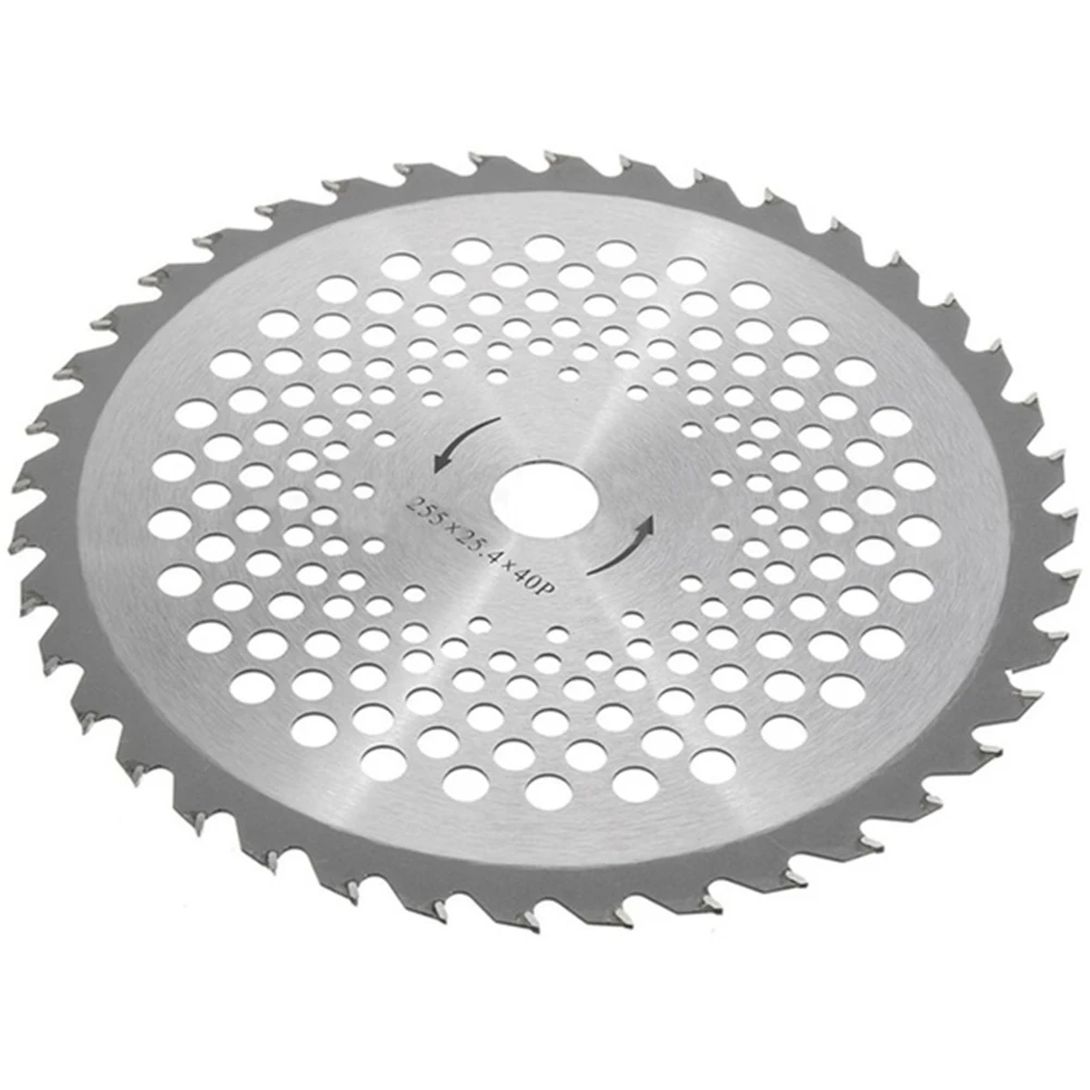 

Circular Saw Blade Rotary 10'' 40 Teeth Bore Dia. 25.4mm Carbide Tip Blade for Brush Cutter Trimmer
