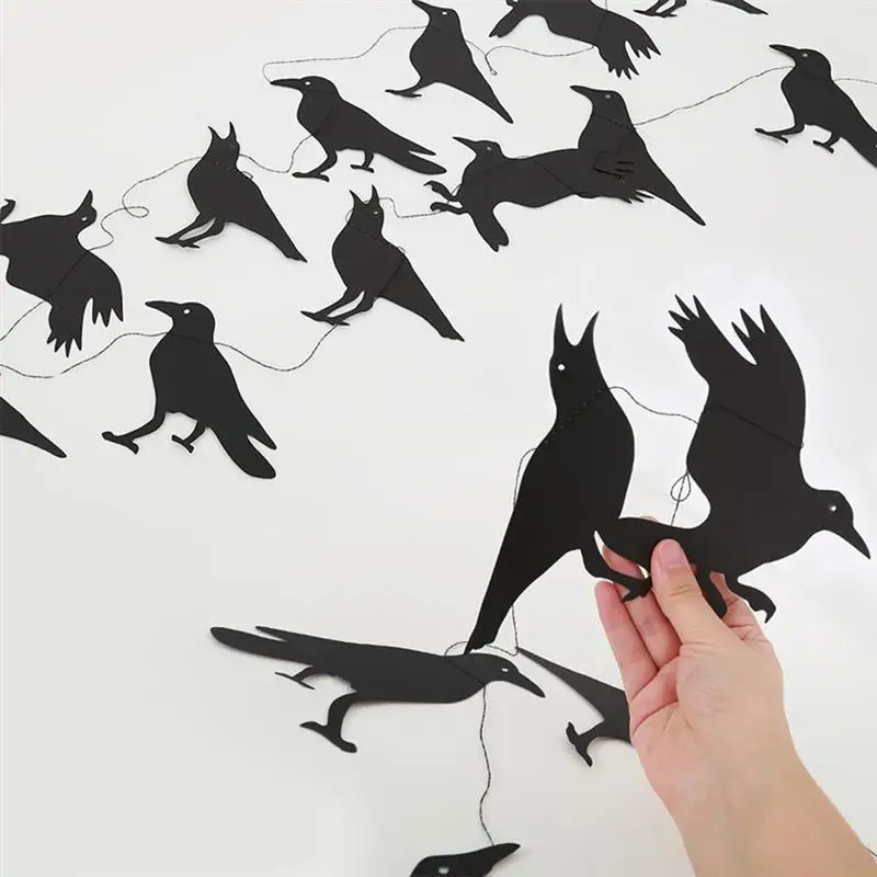 Creative Halloween Crows Banners Hanging Garlands Party Favors Supplies Decoration For Home Garden School