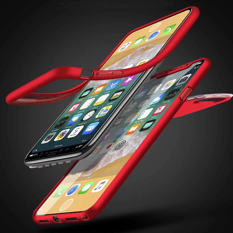 Мягкий чехол на 360 градусов для iPhone6 6S 8 Plus X 5 5S 5SE защитный iPhone 7 plus ТПУ силиконовые