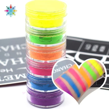 

6 Layers Color Matte Eye Shadow Powder Phosphor Powder Luminous Nail Glitter Powder Pigment Fluorescent Shining Cosmetics Set