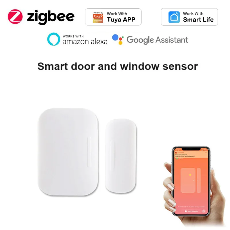 Tuya Smart Zigbee / WiFi Door Sensor Open Closed Detectors Compatible with Alexa Google Home Tuya/Smart Life APP | Безопасность и