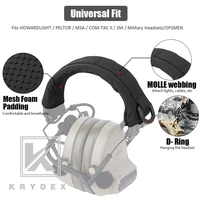 KRYDEX Tactical Modular Headphone Stand Protection Cover Headband Earmuff Headset Stand MOLLE Protection Case For HOWARD PELTOR 2