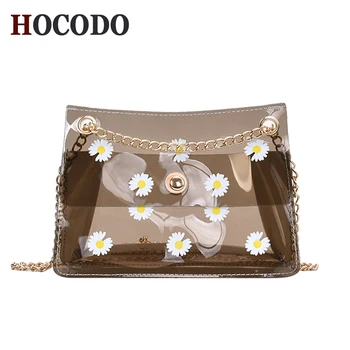 

HOCODO Fashion Transparent Pvc Women Shoulder Bags Small Square Crossbody Bag Clear Waterproof Chain Female Handbags And Purses