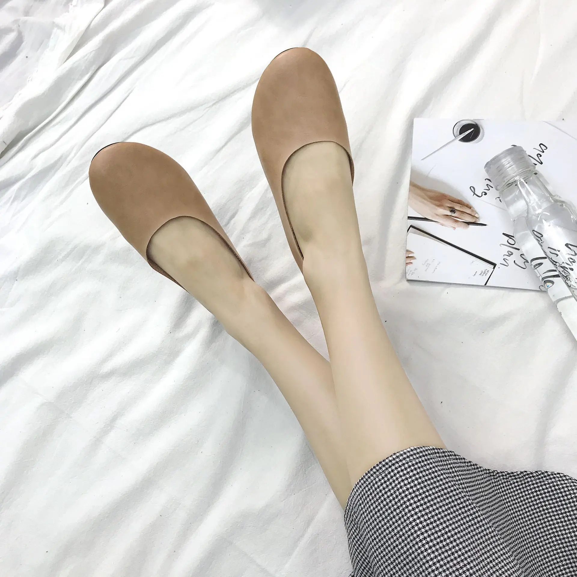 

2019 Spring New Style MORI Series Mori Girl Versatile round Flat Retro Grandma Shoes Shoes Japanese Korean Women's Comfortable K