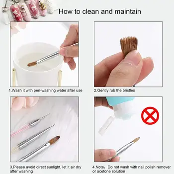 

5/3Pcs Size Nail Art Dotting Pen Acrylic Rhinestone Liner Tool Brush 2 Crystal Way Painting Drawing Decor UV Manicure Gel F B8P8