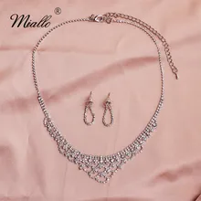 Miallo новейшая установка зубец австрийский хрусталь, свадьба ювелирный набор медные свадебные ожерелья серьги комплект для невесты подружек невесты