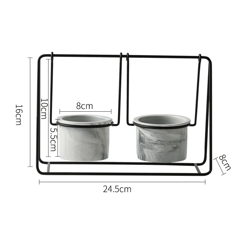 Скандинавский Минимализм стиль качели суккуленты цветочный горшок Керамические качели из кованого железа Настольный керамический горшок для растений домашний декор - Цвет: Black Marble