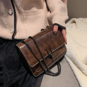 

Solid color Scrub Leather Crossbody Bags for Women Shoulder Messenger Bag Female Small Handbags and Purses KYIDER