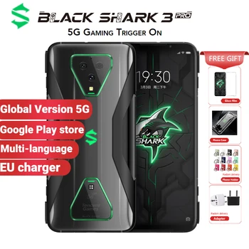Перейти на Алиэкспресс и купить Глобальная версия Xiaomi Black Shark 3 Pro 5G игровой смартфон 256 ГБ 12 Гб Snapdragon 865 5000 мАч 7,1 дюйм64MP 5G игровой мобильный телефон