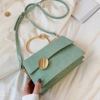 

Matcha Green PU Leather Chain Design Crossbody Bags Women Small Chain Handbag Small Bag Hand Bag Ladies Designer