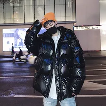 AreMoMuWha, зимнее хлопковое мужское пальто, Брендовое, ретро, Корейская версия, яркое пуховое пальто с хлопковой подкладкой, теплое пальто QX321