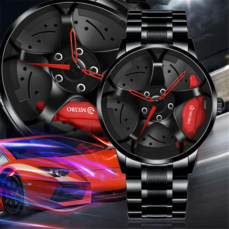 Men 3D Sport Rim Hub Wheel Watches Luxury Male Sports Car Wristwatch Quartz Men's Watches Relogio Masculino for Gift Clock 2023 new men s tracksuit set male joggers hooded sportswear hoodie pant 2 piece sets hip hop sports cloth suit s 3xl