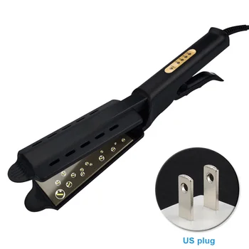 

Home Electric Hair Straightener Wide Panel Portable Easy Apply Temperature Adjustment Steam Styling Comb Labor Saving Ceramic