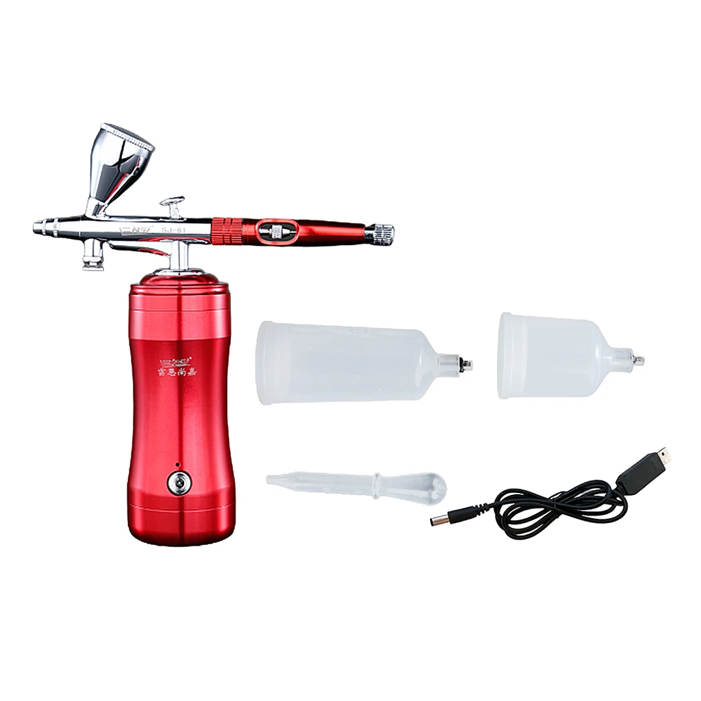 Airbrush Set USB Paint Spray Gun with Compressor Cleaning Kit Perfect for Model Makeup Nail Art Tattoos Crafts, DIY Tool