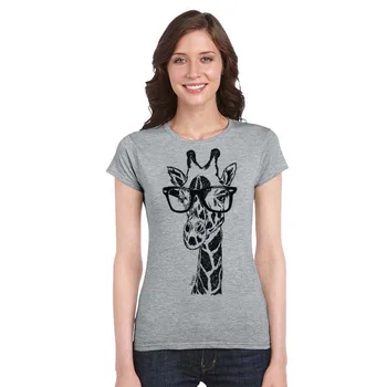 

Giraffe Print T Shirt Women Short Sleeve O Neck Loose Tshirt 2020 Summer Fashion Women Tee Shirt Tops