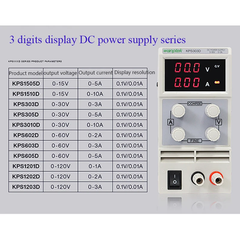 DC блок питания KPS605D переменная 60V 5A Регулируемый Импульсный регулируемый источник питания цифровой с кусачки лабораторное оборудование