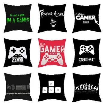 

New Design Game White Cushion Cover Keyboard Handle Mouse Headset Throw Pillow Case Gamer Chair Car Decor Polyester Pillowcases