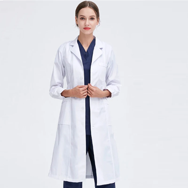 VIAOL Hospital Doctor Slim Multicolour Nurse Uniform medical gown Overalls For Women Ladies Medical Robe Medical White Lab Coat