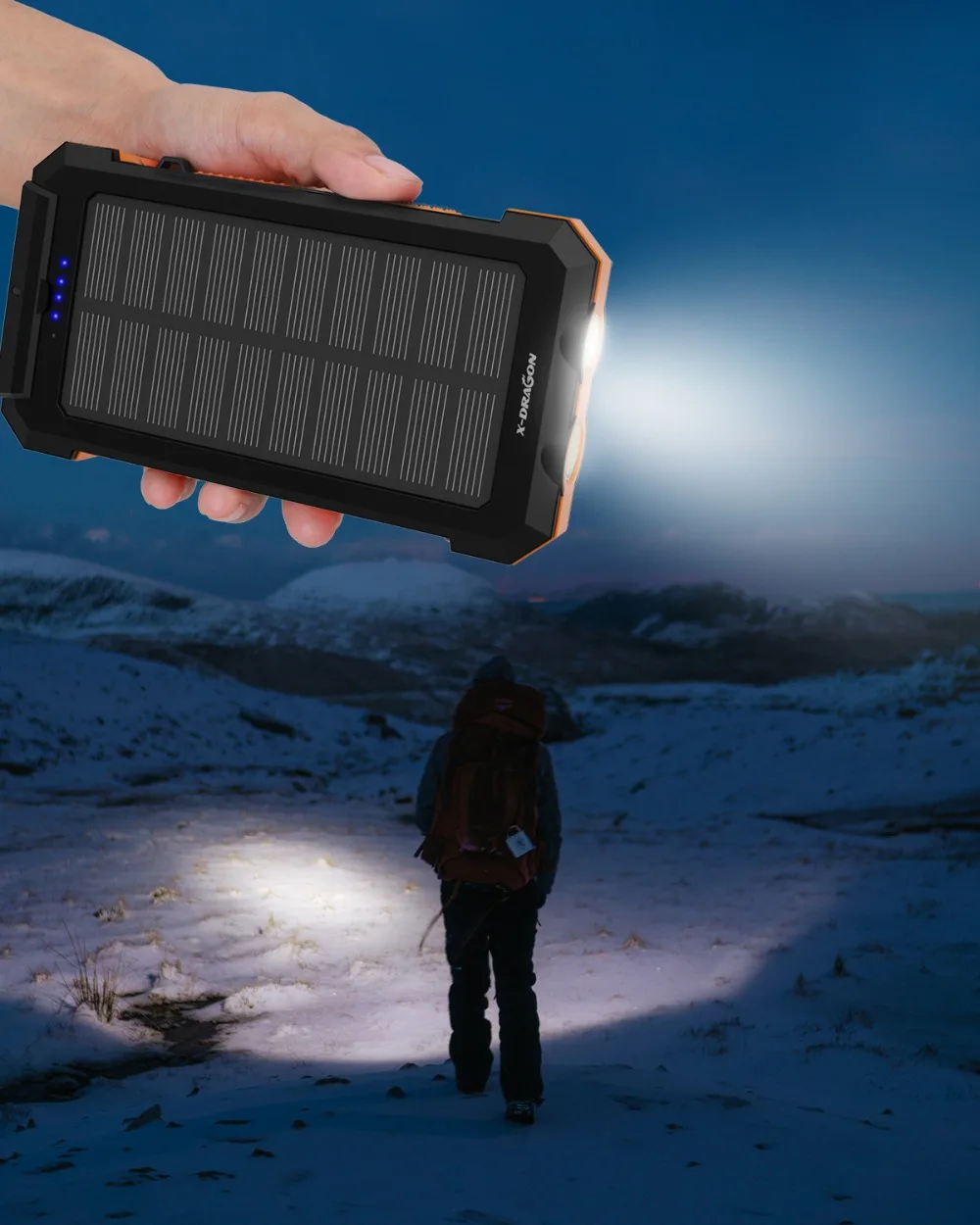 Солнечное зарядное устройство 24000mAh водонепроницаемое портативное солнечное зарядное устройство с компасом двойной фонарик и двойной USB для iPhone iPad samsung
