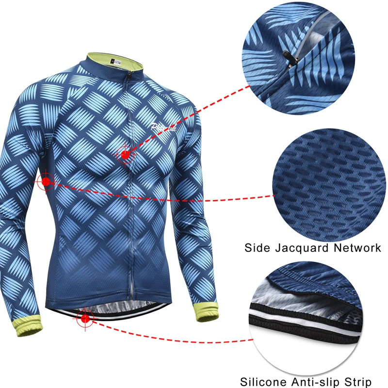 Phtxolue Pro Cycling Clothing Men Long Sleeve Cycling Jersey Set Spring Mtb Bike Wear Bicycle Clothes Ropa Maillot Ciclismo