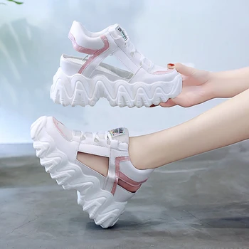 

2020 Summer Slippers Woman Womens Platform Wedge Sandal Heels Shoes High Quality Female Buckle Platform Leather Casual Sandal