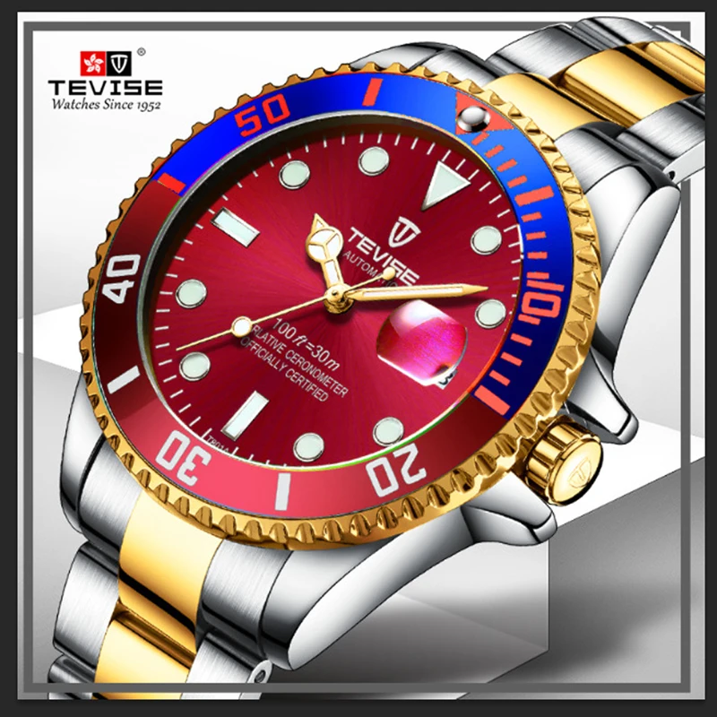 

TEVISE 2019 Luxury Automatic Watch Men Watches Stainless Steel Waterproof Luminous Wristwatch Self Winding Mechanical Watches