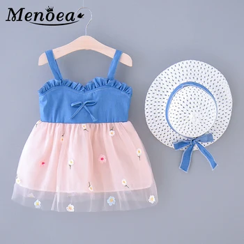 

Menoea 2020 New Summer Fashion Style Newborn Baby Floral Princess Dress Outfits Cute Dresses Toddler Baby Clothing With Hat
