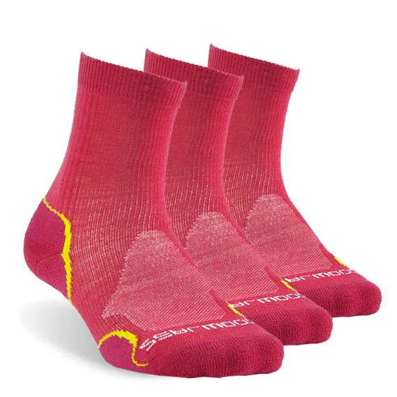 3 pair Cherry Носки из мериносовой шерсти, ZEALWOOD Athletic cushit Crew hiking& походные носки, 1/3 пар - Цвет: 3 pair Cherry
