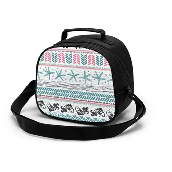 

Boho Geometric kid lunch bag insulation portable waterproof picnic cooler bag breakfast school handle reusable food bag