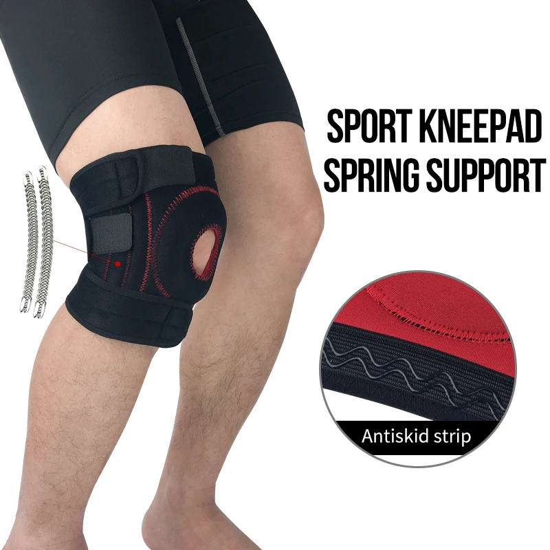 

Unisex 1Pair Uniform Code Knee Protector With Spring Support Suitable For Running Cycling Mountaineering Fitness And Other Sport