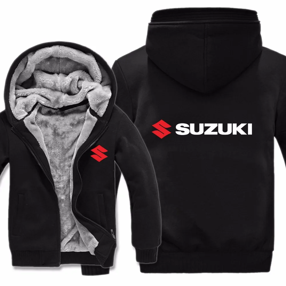 Мотоциклетная куртка с капюшоном Suzuki, зимний мужской пуловер, мужское пальто, Повседневный шерстяной флисовый свитер Suzuki