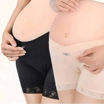 

Maternity Underwear High Waist Belly Support Pregnant Women Breathable Cotton Adjustable Pregnancy Briefs Black and Khaki