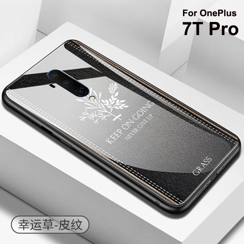 Для oneplus 7T Pro Чехол 7TPro Противоударная задняя крышка 1+ 7t pro Чехол из закаленного стекла для телефона для one plus 7t oneplus 7t pro оболочка - Цвет: 7t pro